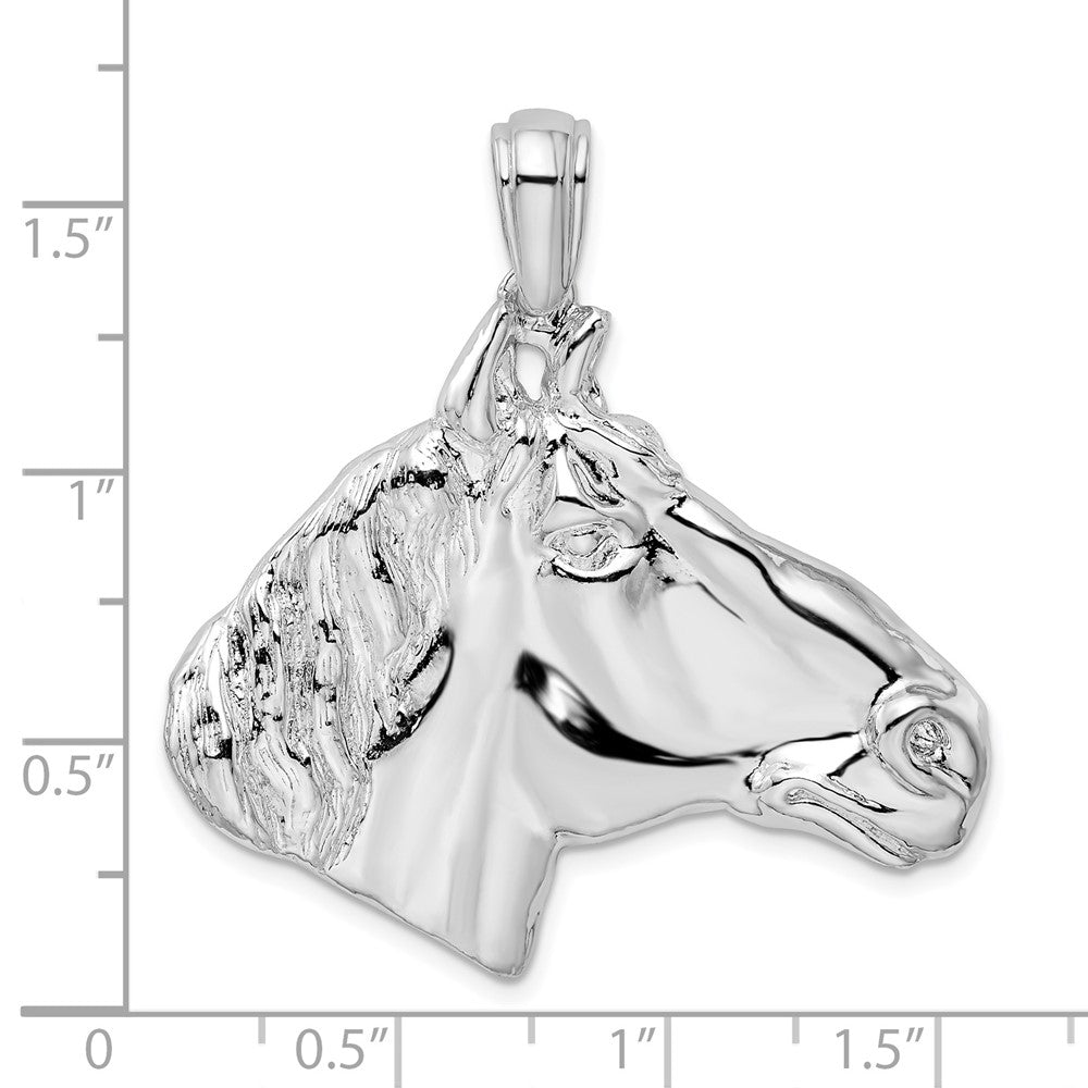 FJC Finejewelers 925 Sterling Silver Rhodium Plated Polished Large Horse Head Charm 39 mm