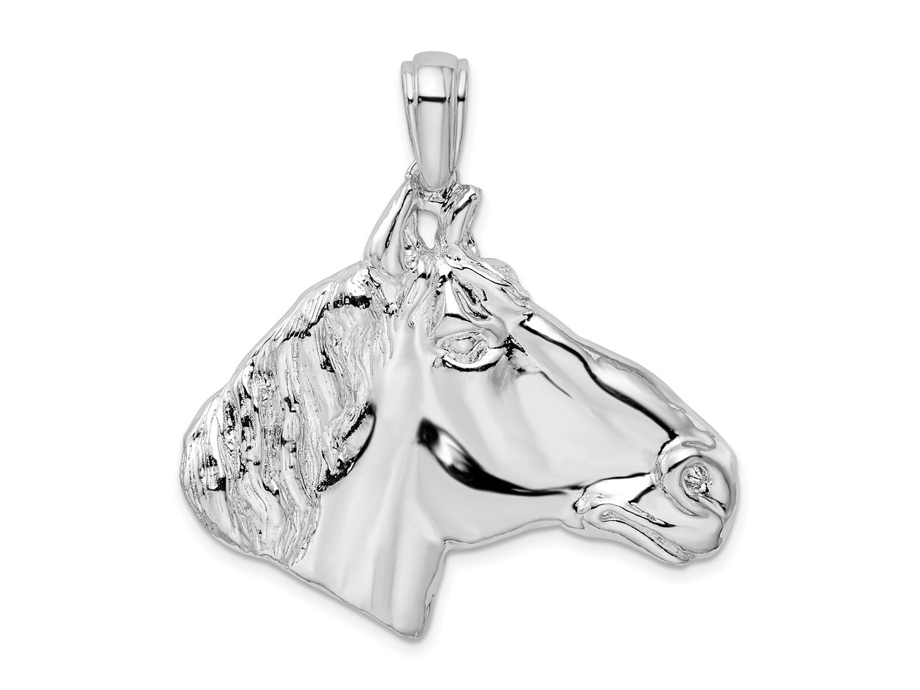 FJC Finejewelers 925 Sterling Silver Rhodium Plated Polished Large Horse Head Charm 39 mm