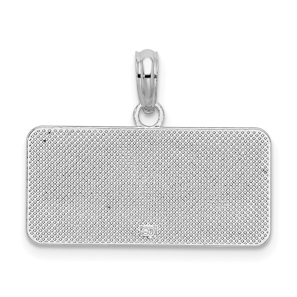 FJC Finejewelers 925 Sterling Silver Rhodium Plated OBX, North Carolina License Plate Charm 17 x 22 mm