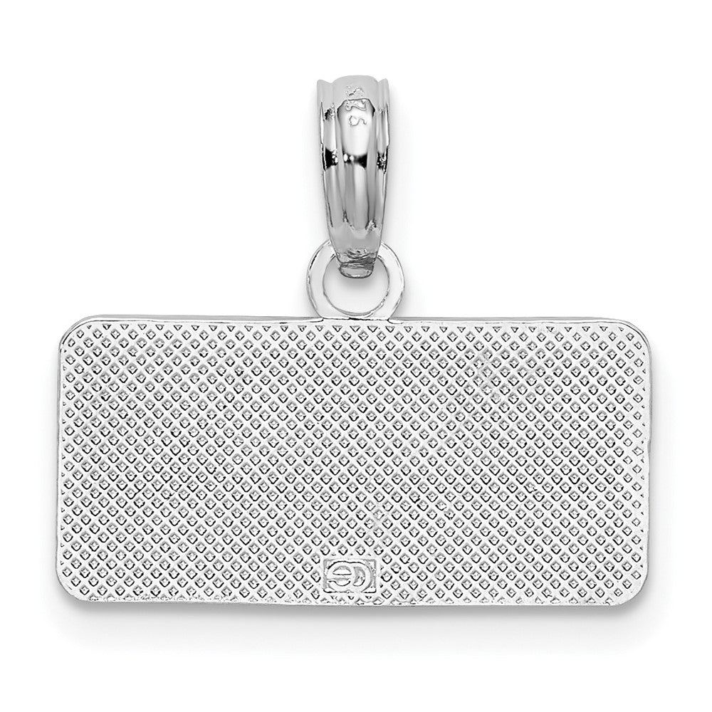 FJC Finejewelers 925 Sterling Silver Rhodium Plated OBX, North Carolina License Plate Charm 15 x 17 mm