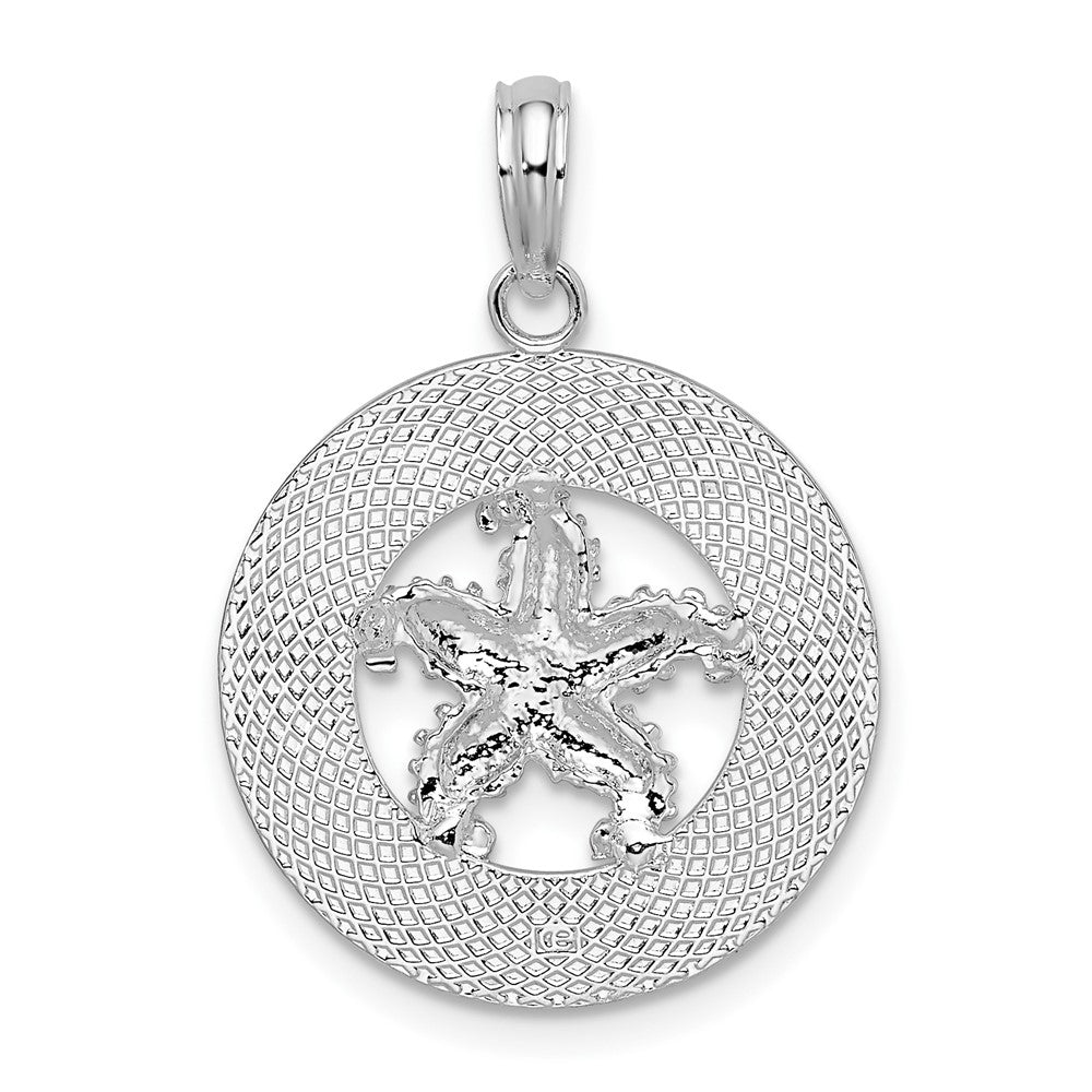 FJC Finejewelers 925 Sterling Silver Rhodium Plated Port Aransas Circle with Starfish Charm 25 x 18 mm