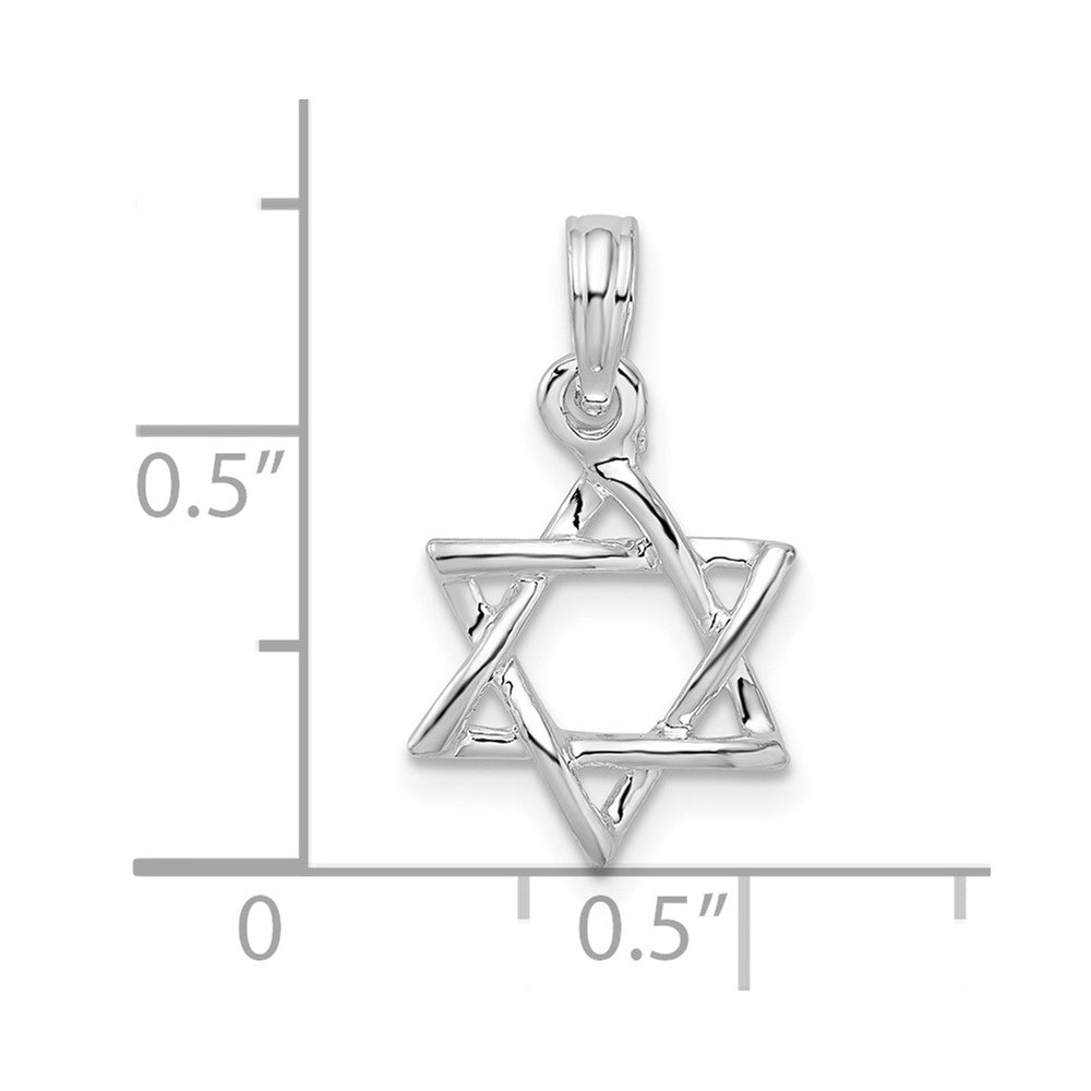 FJC Finejewelers 925 Sterling Silver Polished 3D Cut-out Star of David Charm 19 x 10 mm