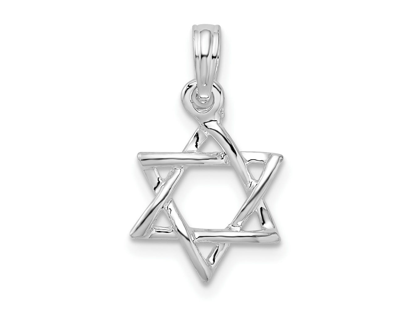 FJC Finejewelers 925 Sterling Silver Polished 3D Cut-out Star of David Charm 19 x 10 mm