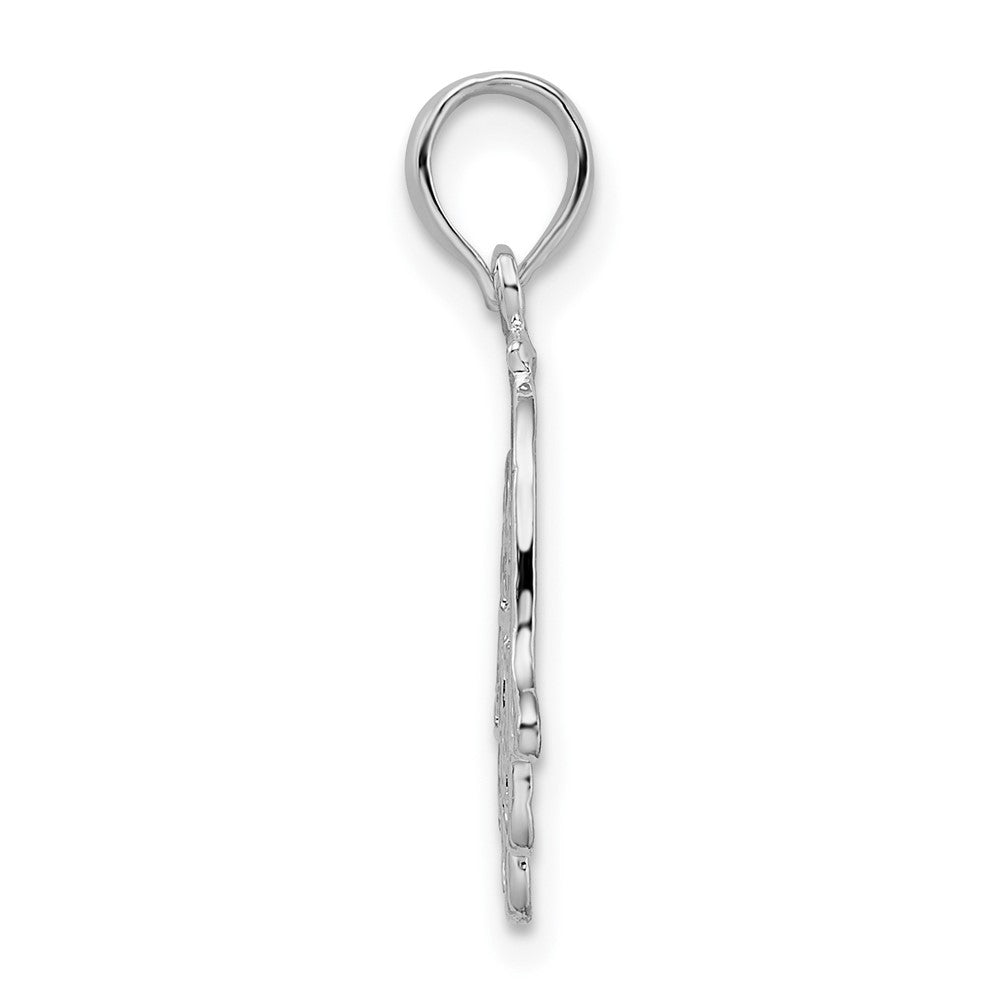 FJC Finejewelers 925 Sterling Silver Rhodium Plated Polished Cut-out Hamsa Charm 22 x 11 mm