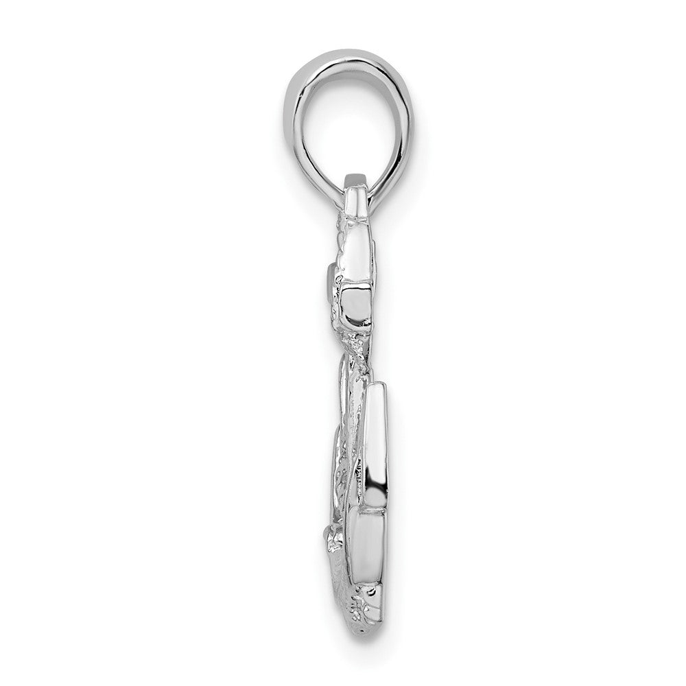 FJC Finejewelers 925 Sterling Silver Rhodium Plated Polished Anchor with Rope Charm 23 x 15 mm
