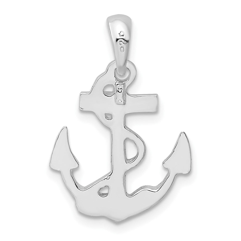 FJC Finejewelers 925 Sterling Silver Rhodium Plated Polished Anchor with Rope Charm 23 x 15 mm