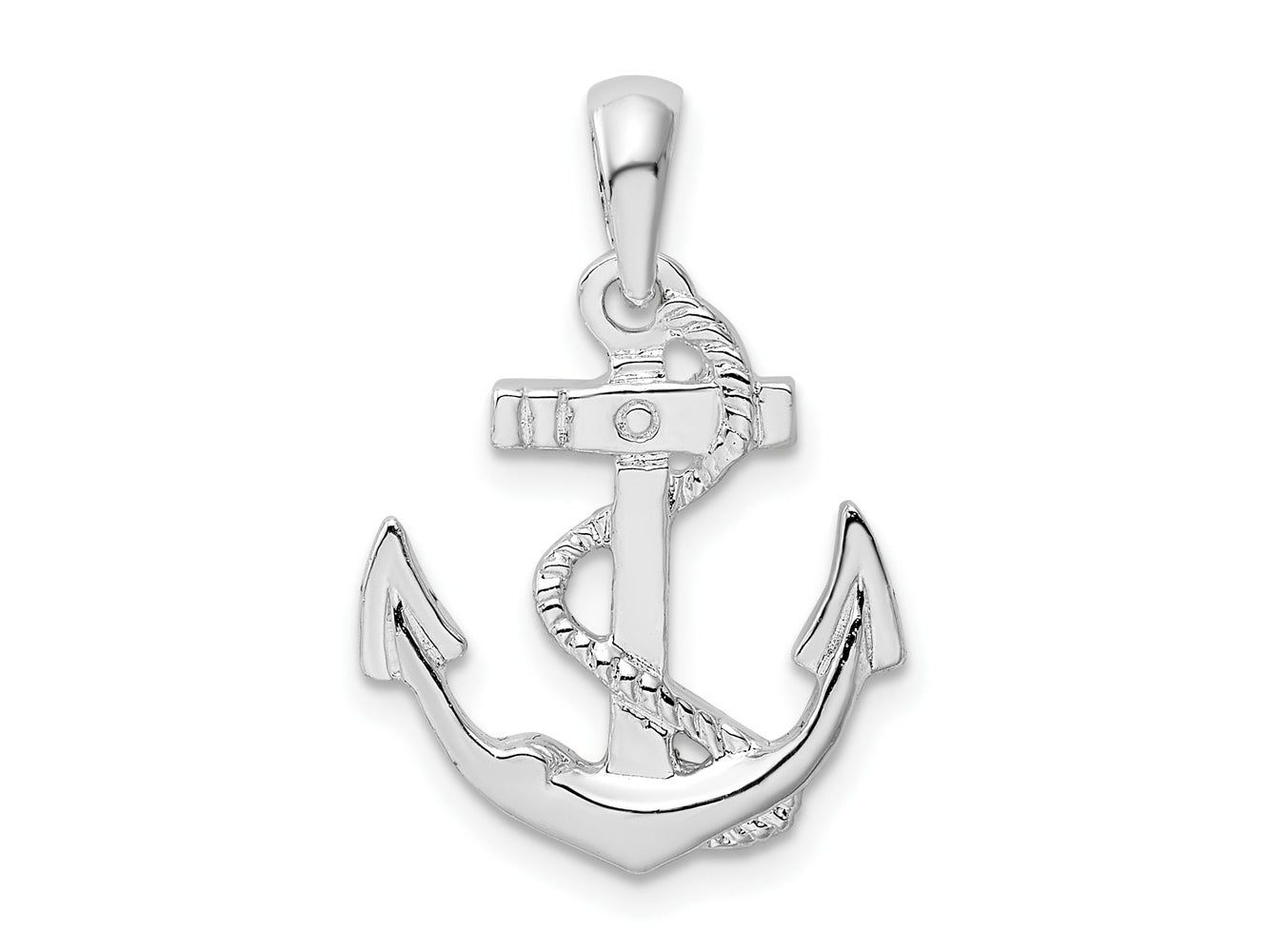 FJC Finejewelers 925 Sterling Silver Rhodium Plated Polished Anchor with Rope Charm 23 x 15 mm