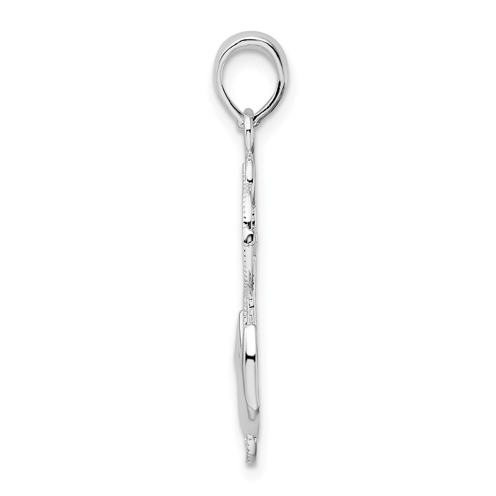 FJC Finejewelers 925 Sterling Silver Rhodium Plated Polished Anchor with Rope Charm 29 x 13 mm