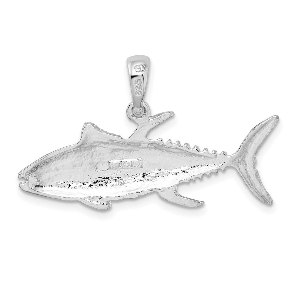 FJC Finejewelers 925 Sterling Silver Rhodium Plated Polished Yellowfin Tuna Fish Charm 20 x 34 mm