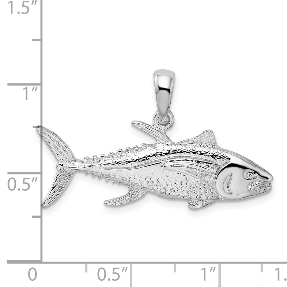 FJC Finejewelers 925 Sterling Silver Rhodium Plated Polished Yellowfin Tuna Fish Charm 20 x 34 mm
