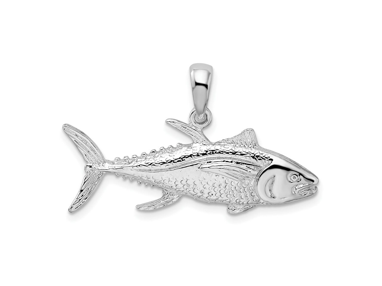 FJC Finejewelers 925 Sterling Silver Rhodium Plated Polished Yellowfin Tuna Fish Charm 20 x 34 mm