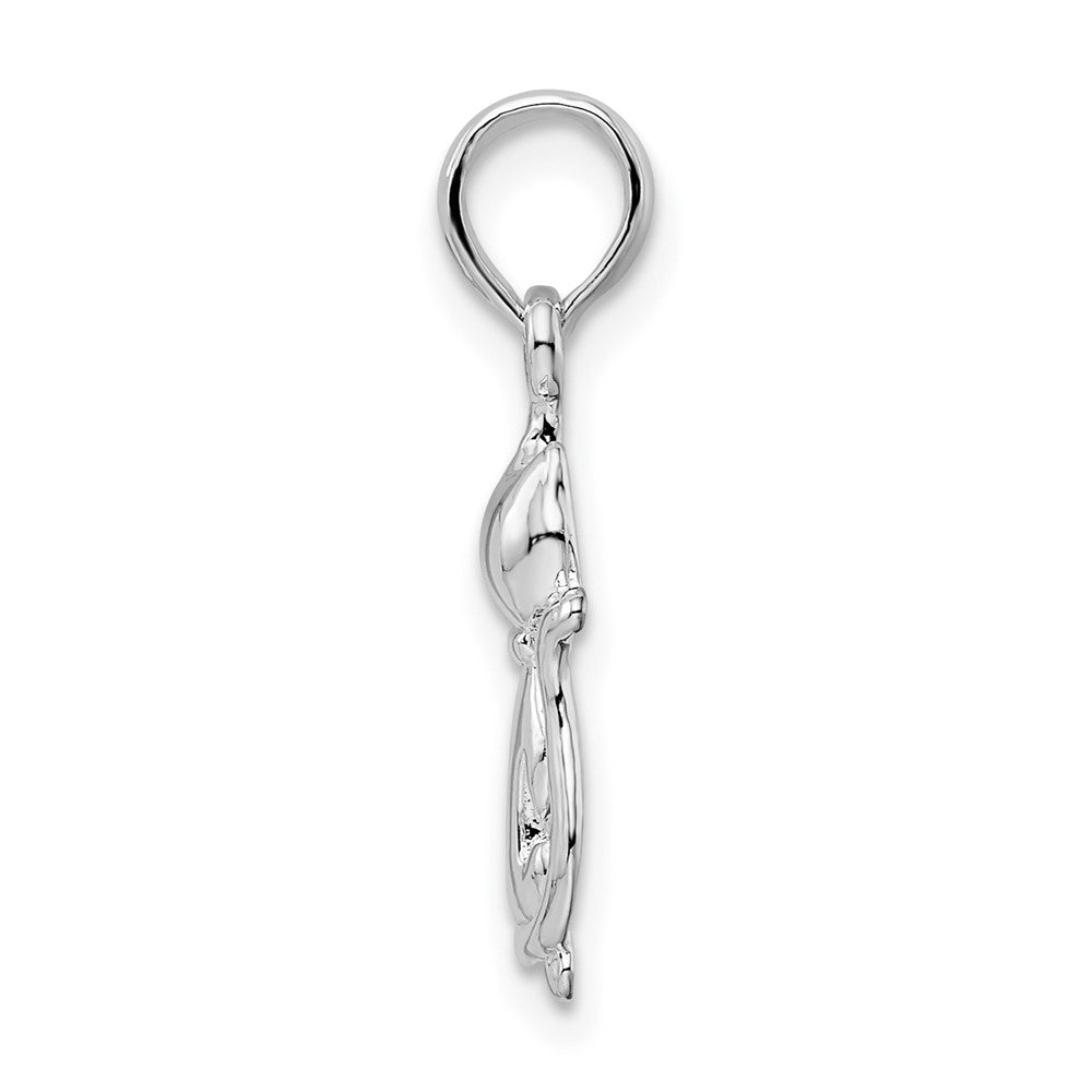 FJC Finejewelers 925 Sterling Silver Rhodium Plated Polished Big and Little Cats Charm 9 mm