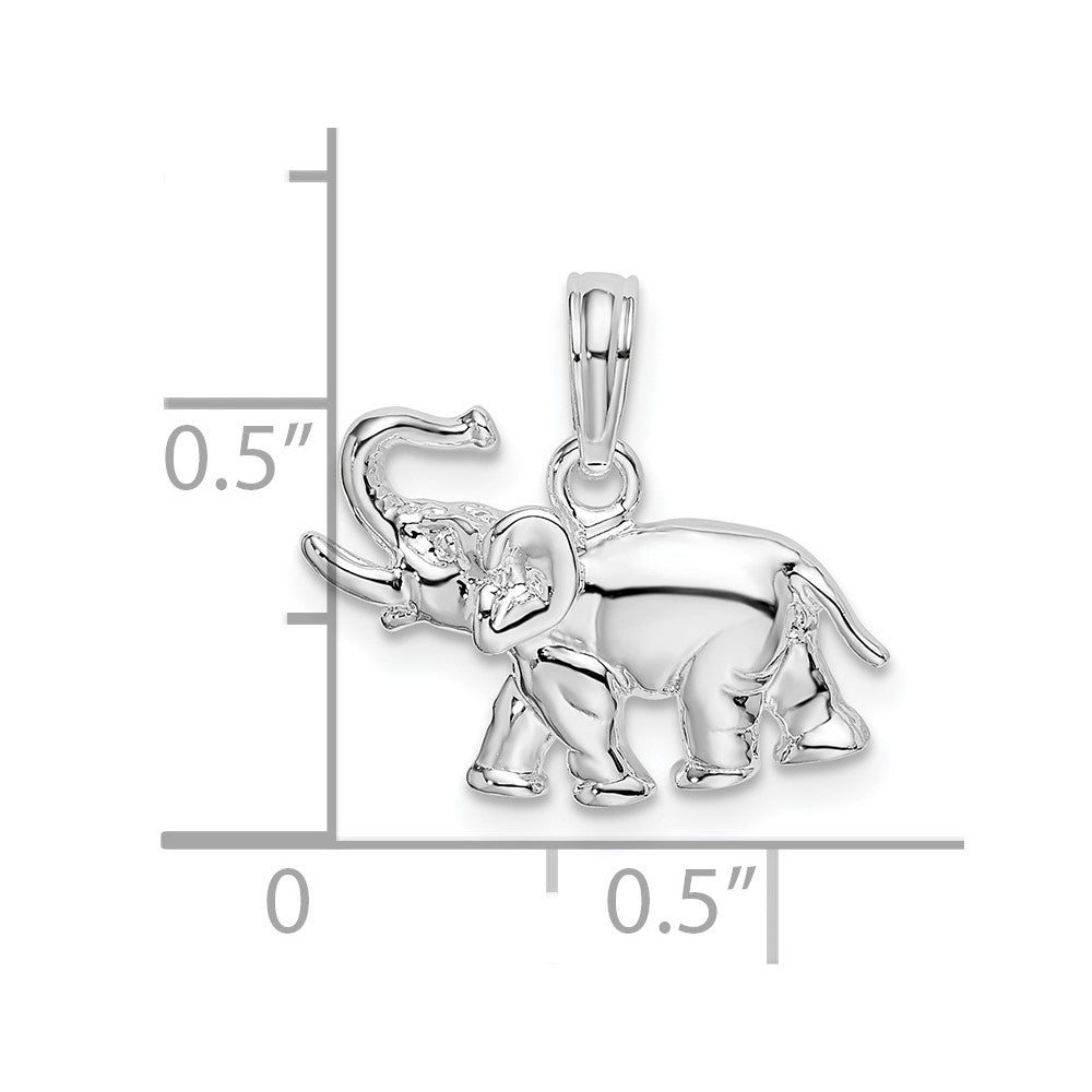 FJC Finejewelers 925 Sterling Silver Rhodium Plated Polished Elephant Charm 17 mm