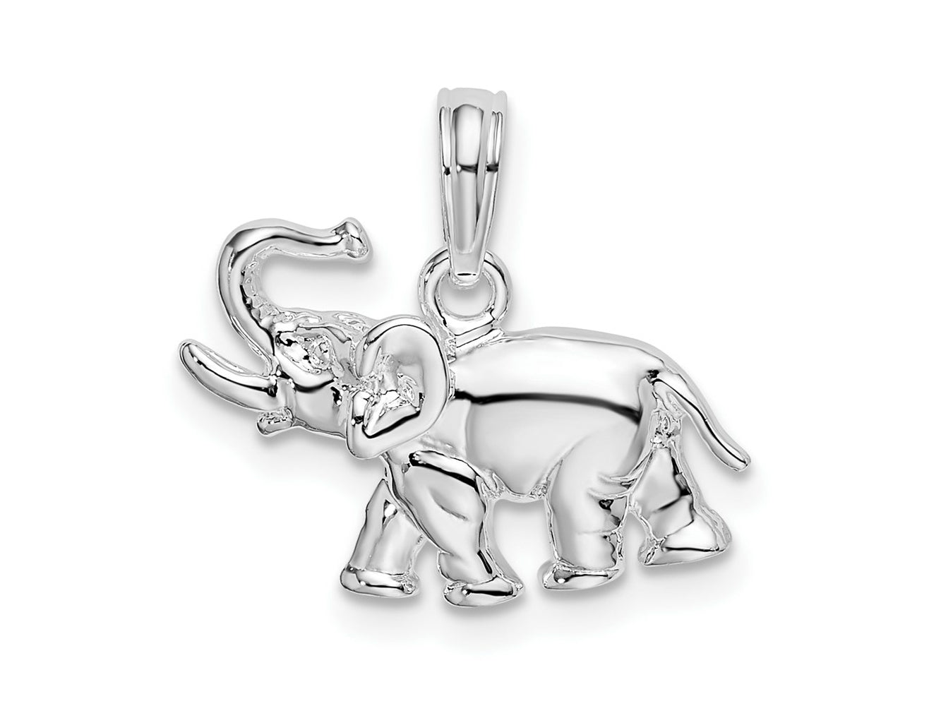 FJC Finejewelers 925 Sterling Silver Rhodium Plated Polished Elephant Charm 17 mm