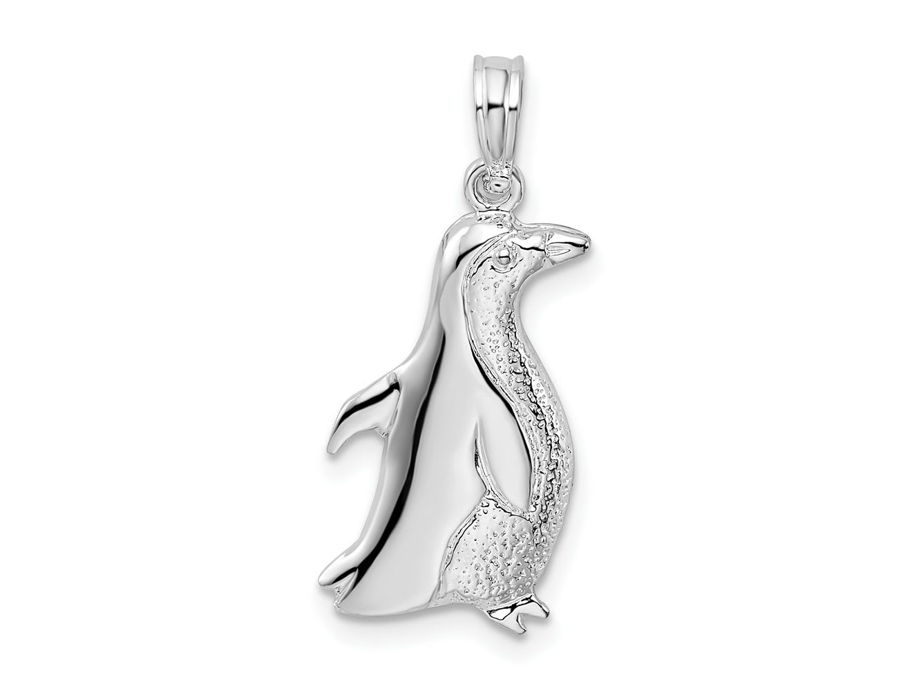 FJC Finejewelers 925 Sterling Silver Rhodium Plated Polished Penguin Charm 10 mm