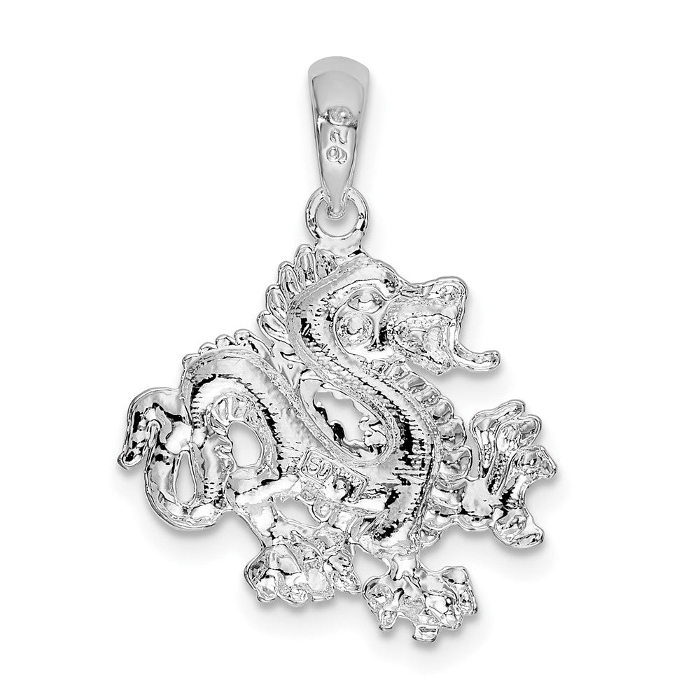 FJC Finejewelers 925 Sterling Silver Rhodium Plated Polished Small Dragon Charm 24 x 17 mm