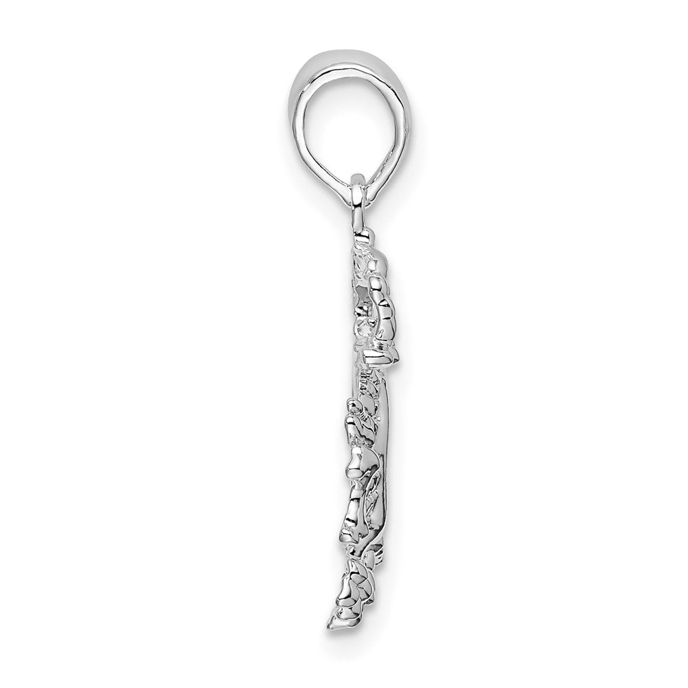 FJC Finejewelers 925 Sterling Silver Rhodium Plated Polished Small Dragon Charm 24 x 17 mm