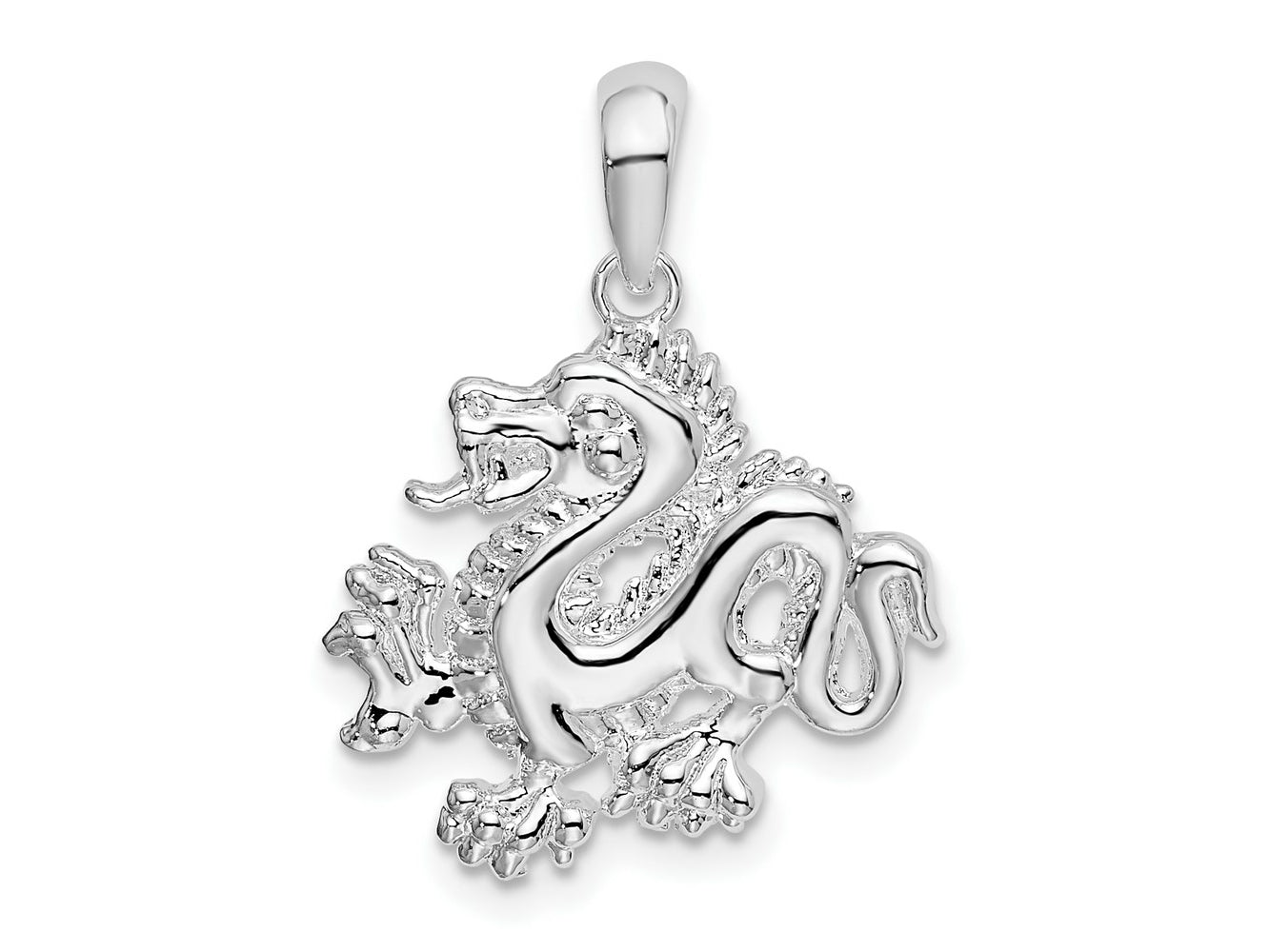 FJC Finejewelers 925 Sterling Silver Rhodium Plated Polished Small Dragon Charm 24 x 17 mm