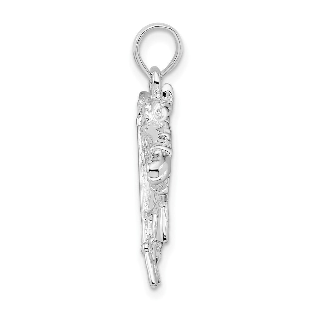 FJC Finejewelers 925 Sterling Silver d Horse Head with Crop and Horseshoe Charm 21 mm