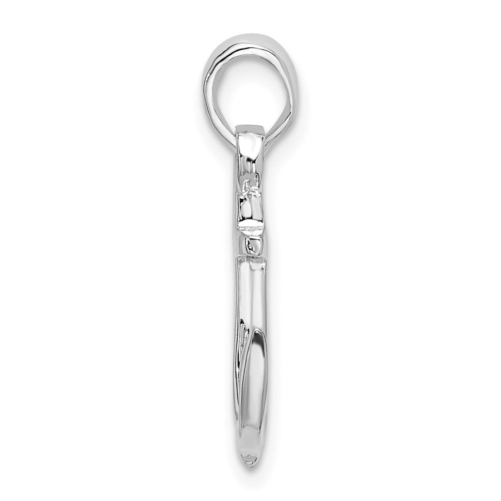 FJC Finejewelers 925 Sterling Silver Rhodium Plated Polished 3D Anchor Charm 22 x 12 mm
