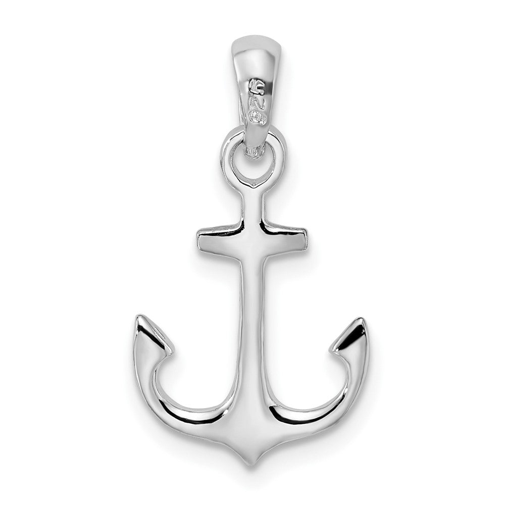FJC Finejewelers 925 Sterling Silver Rhodium Plated Polished 3D Anchor Charm 22 x 12 mm