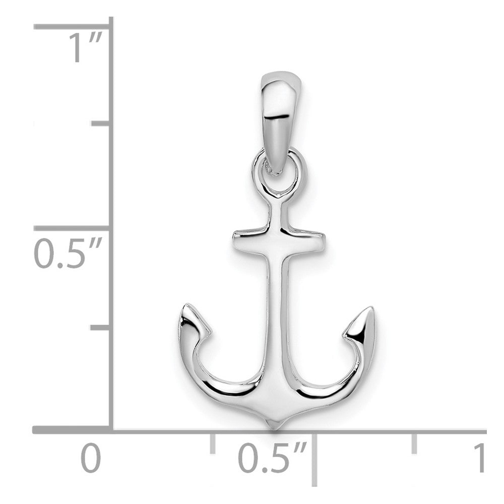 FJC Finejewelers 925 Sterling Silver Rhodium Plated Polished 3D Anchor Charm 22 x 12 mm
