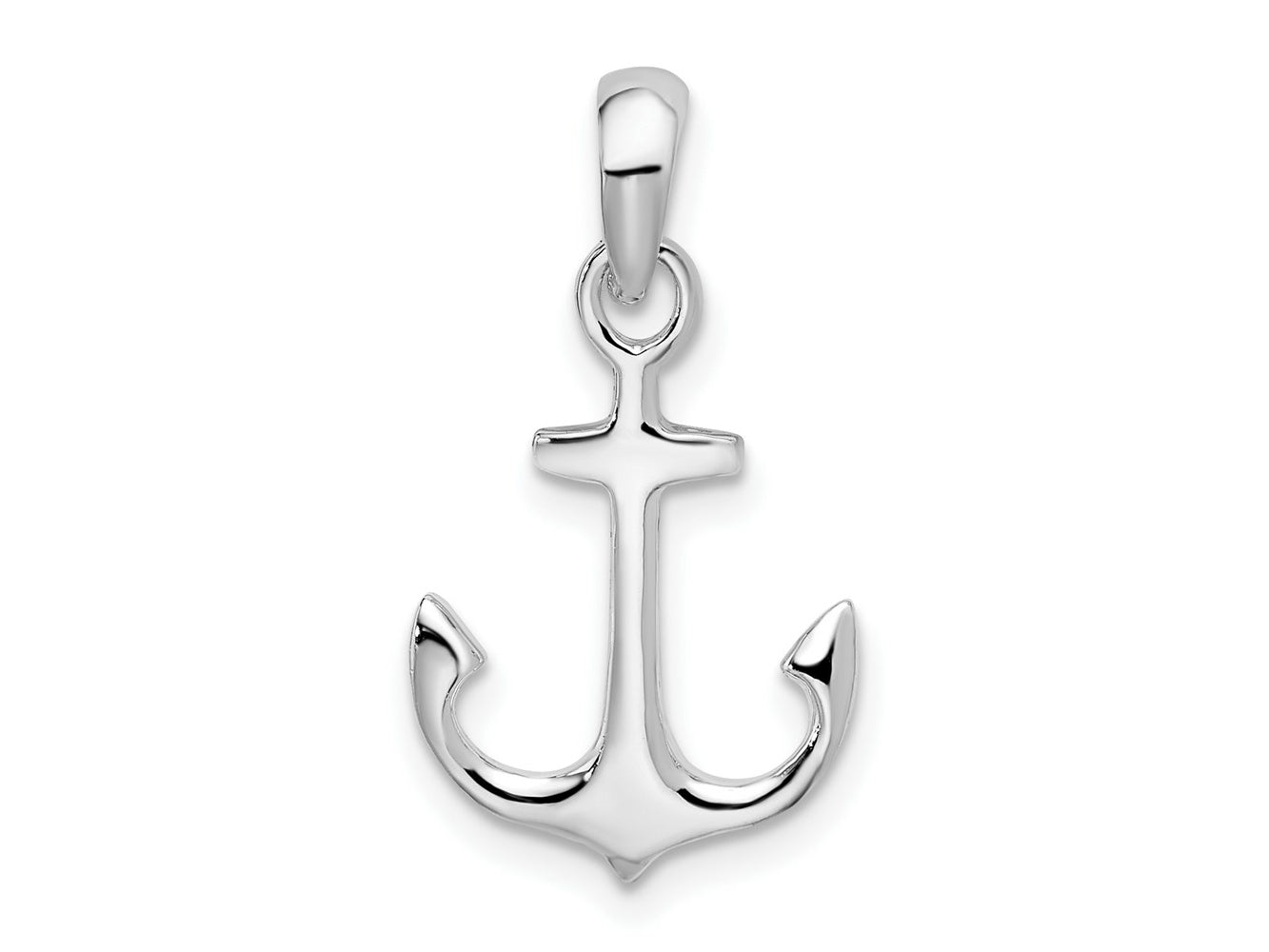 FJC Finejewelers 925 Sterling Silver Rhodium Plated Polished 3D Anchor Charm 22 x 12 mm
