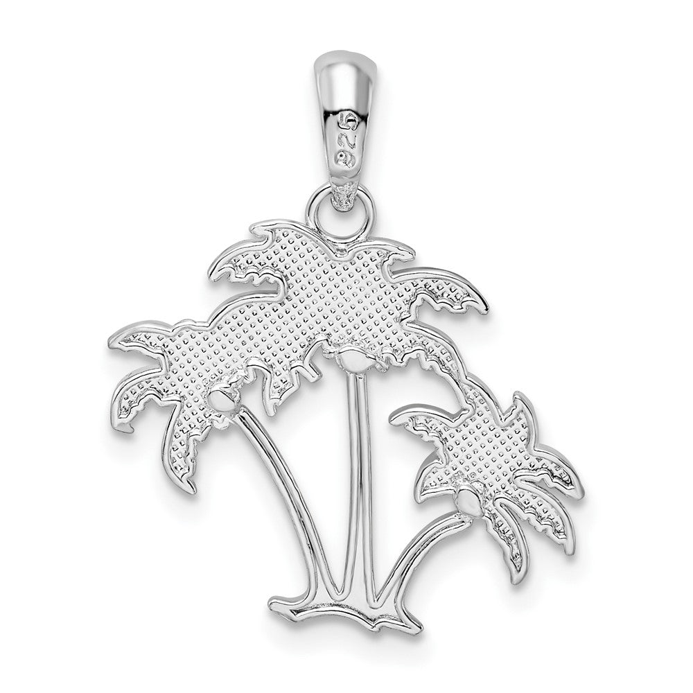 FJC Finejewelers 925 Sterling Silver Rhodium Plated Polished Palm Trees Charm 23 x 18 mm