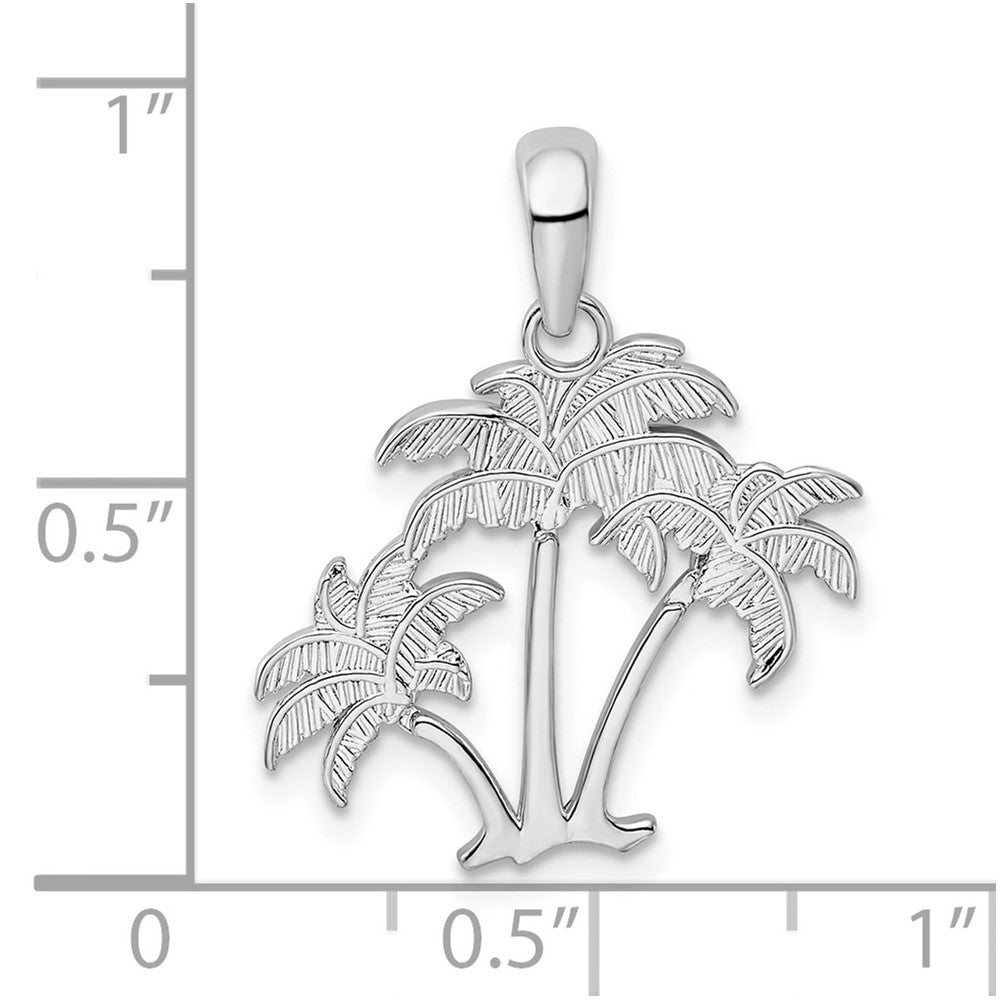 FJC Finejewelers 925 Sterling Silver Rhodium Plated Polished Palm Trees Charm 23 x 18 mm