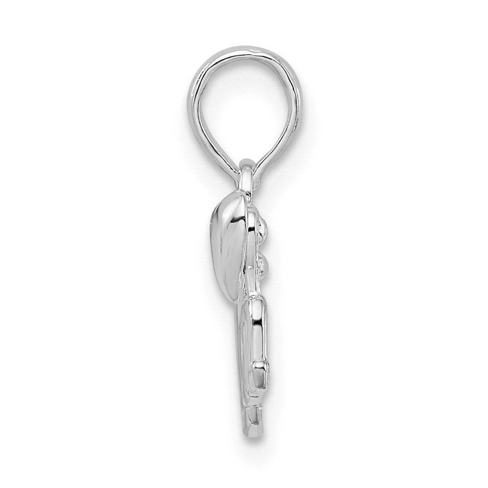 FJC Finejewelers 925 Sterling Silver Polished Mom with Heart Charm