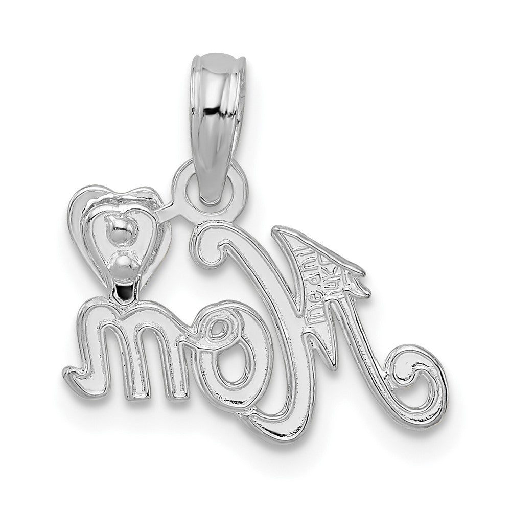 FJC Finejewelers 925 Sterling Silver Polished Mom with Heart Charm