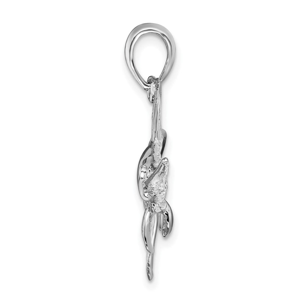 FJC Finejewelers 925 Sterling Silver Rhodium Plated Polished and Satin Swordfish Charm 29 x 54 mm
