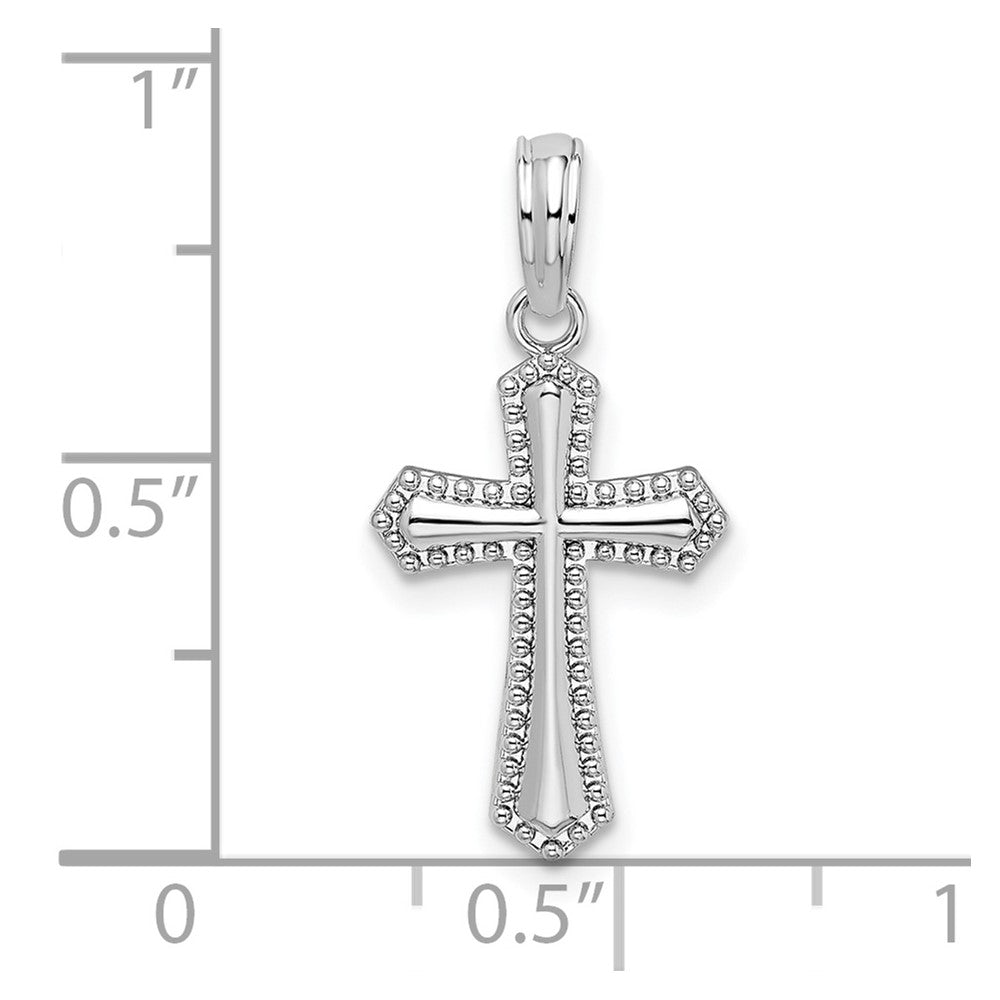 FJC Finejewelers 925 Sterling Silver Polished Beaded Passion Cross Charm 11 mm