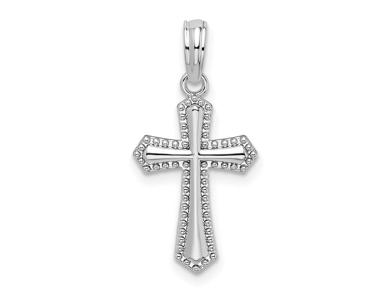 FJC Finejewelers 925 Sterling Silver Polished Beaded Passion Cross Charm 11 mm