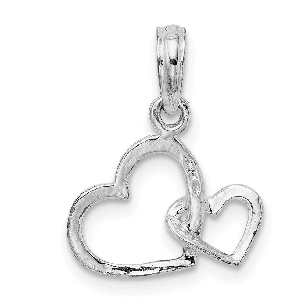 FJC Finejewelers 925 Sterling Silver Rhodium Plated Intertwined Double Hearts Charm