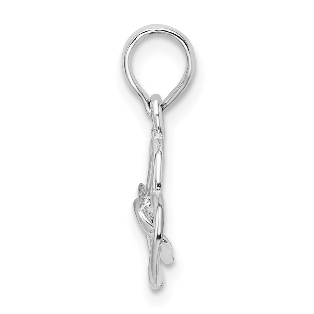 FJC Finejewelers 925 Sterling Silver Rhodium Plated Intertwined Double Hearts Charm