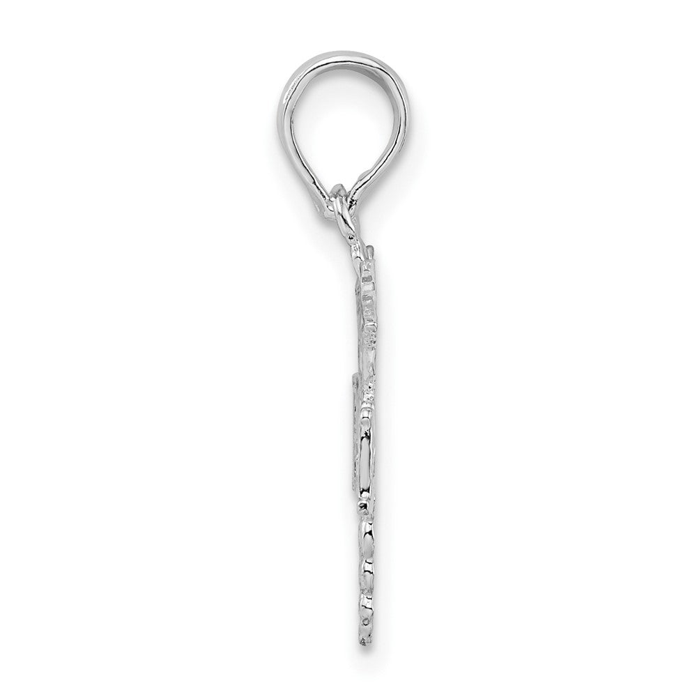 FJC Finejewelers 925 Sterling Silver Rhodium Plated Polished RN Caduceus Charm 22 x 12 mm