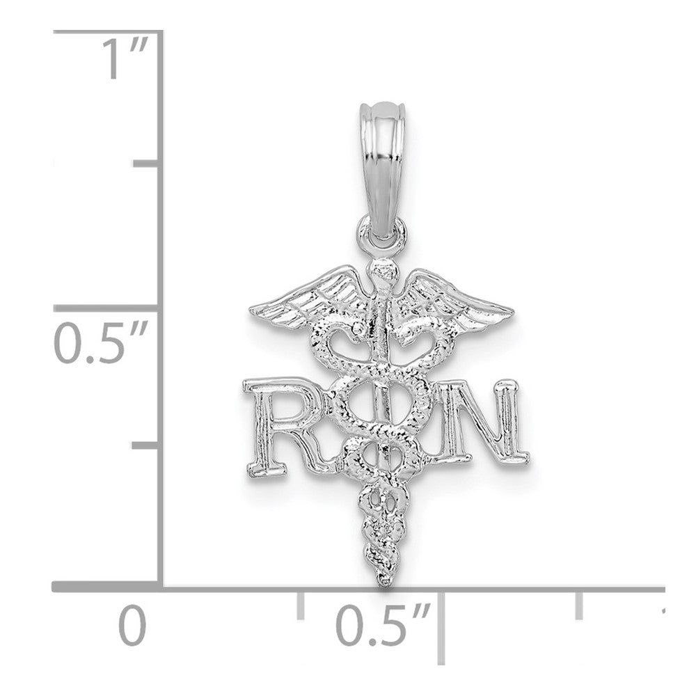 FJC Finejewelers 925 Sterling Silver Rhodium Plated Polished RN Caduceus Charm 22 x 12 mm