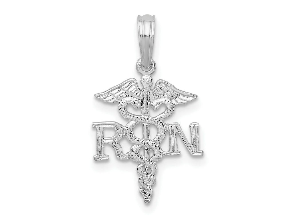 FJC Finejewelers 925 Sterling Silver Rhodium Plated Polished RN Caduceus Charm 22 x 12 mm