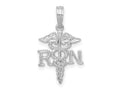 FJC Finejewelers 925 Sterling Silver Rhodium Plated Polished RN Caduceus Charm 22 x 12 mm
