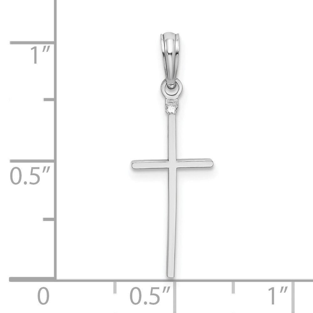 FJC Finejewelers 925 Sterling Silver Rhodium Plated Polished Thin Latin Cross Charm 9 mm