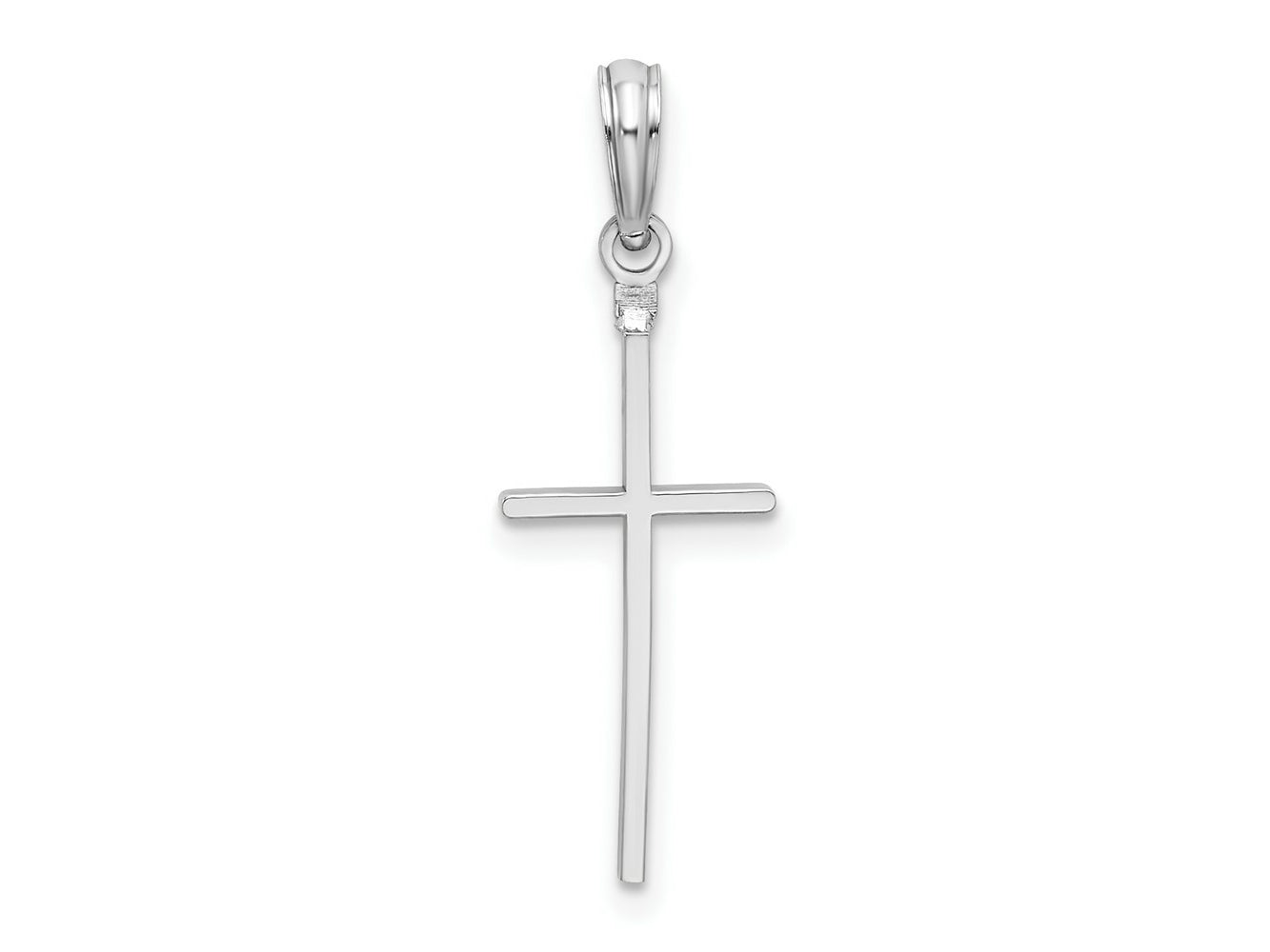 FJC Finejewelers 925 Sterling Silver Rhodium Plated Polished Thin Latin Cross Charm 9 mm