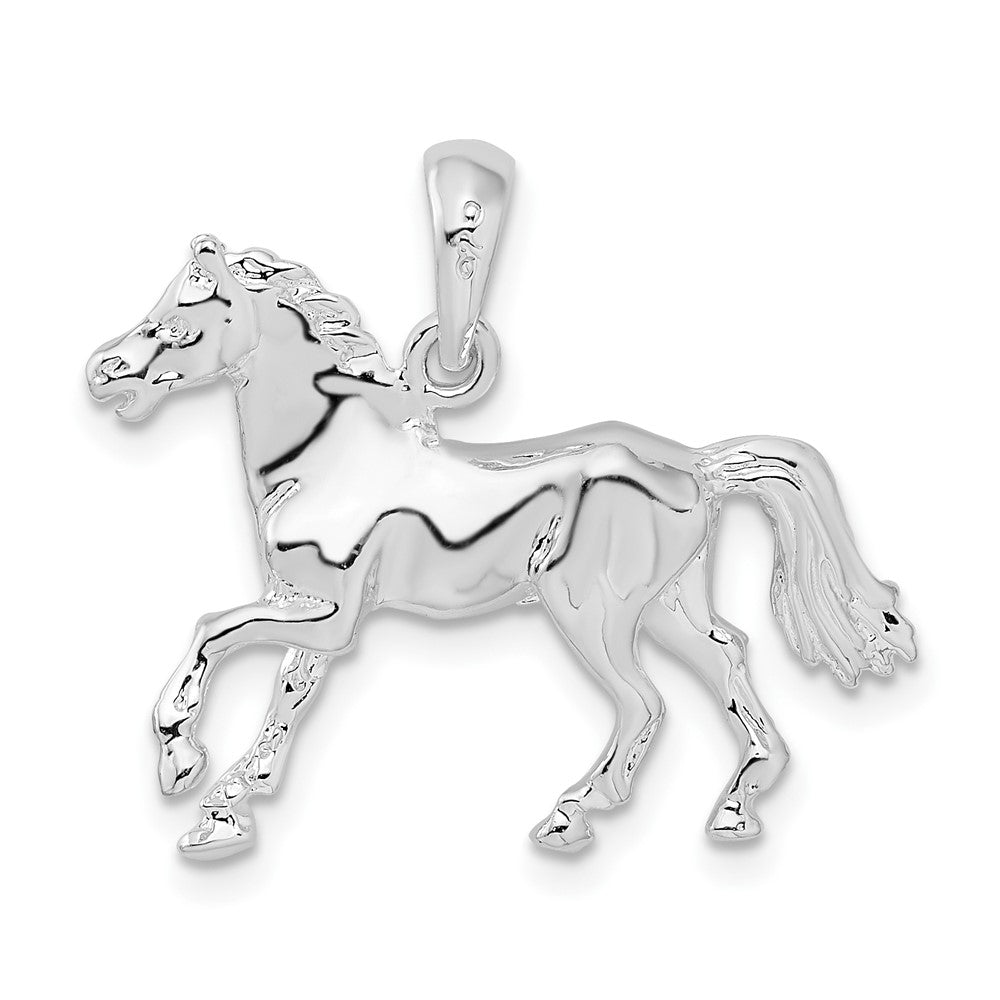 FJC Finejewelers 925 Sterling Silver Rhodium Plated Polished 3D Walking Horse Charm 23 mm