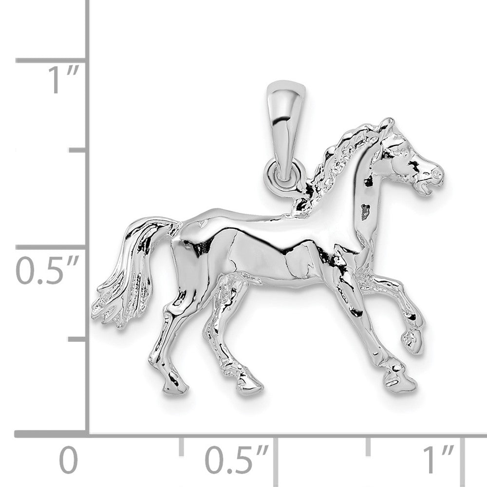 FJC Finejewelers 925 Sterling Silver Rhodium Plated Polished 3D Walking Horse Charm 23 mm
