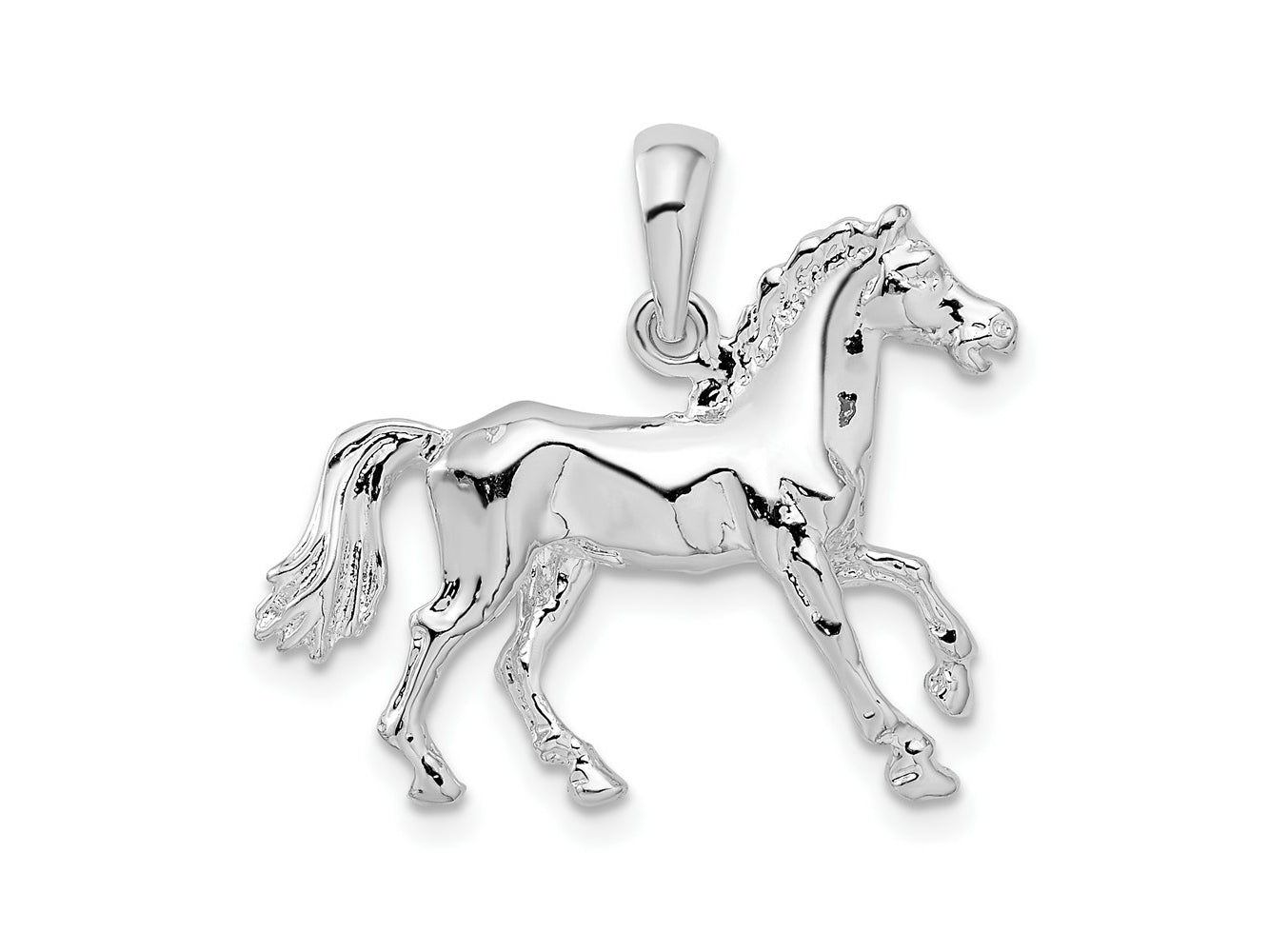 FJC Finejewelers 925 Sterling Silver Rhodium Plated Polished 3D Walking Horse Charm 23 mm