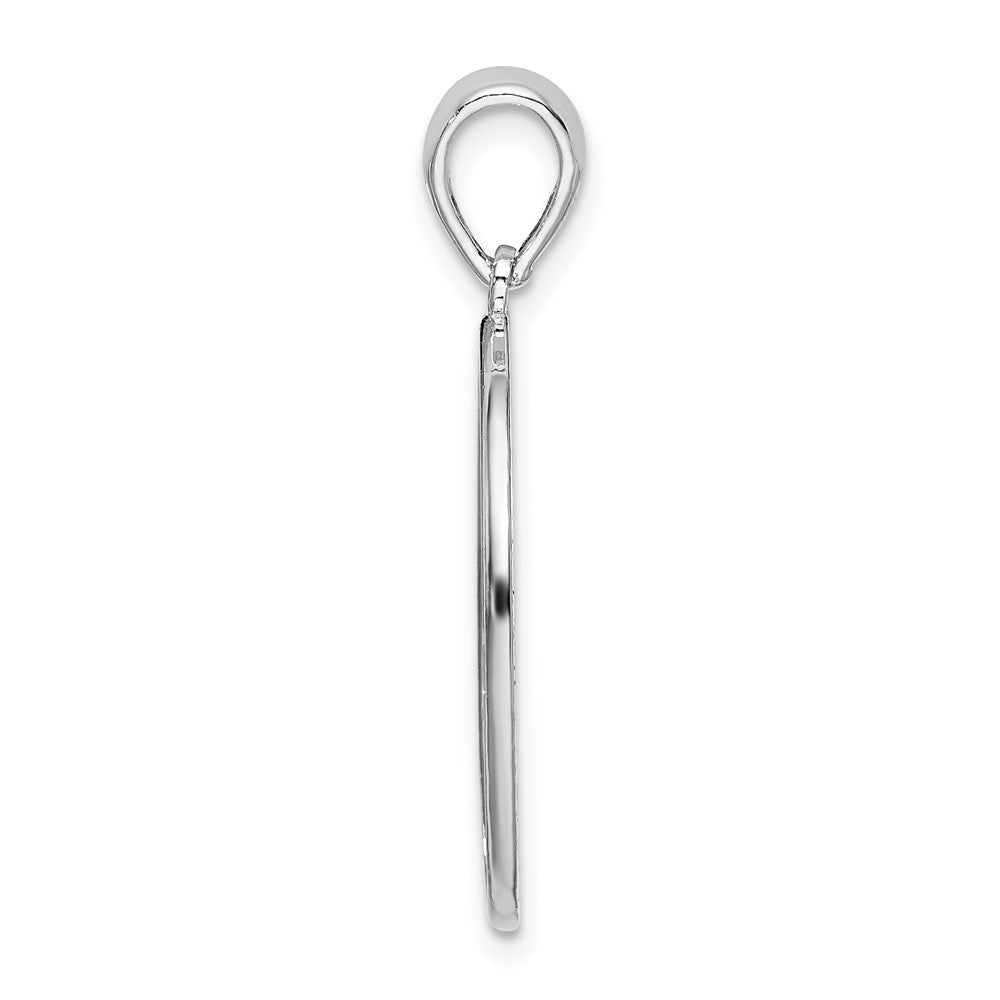 FJC Finejewelers 925 Sterling Silver d Textured Flamingos with Palm Tree Oval Charm 30 x 17 mm