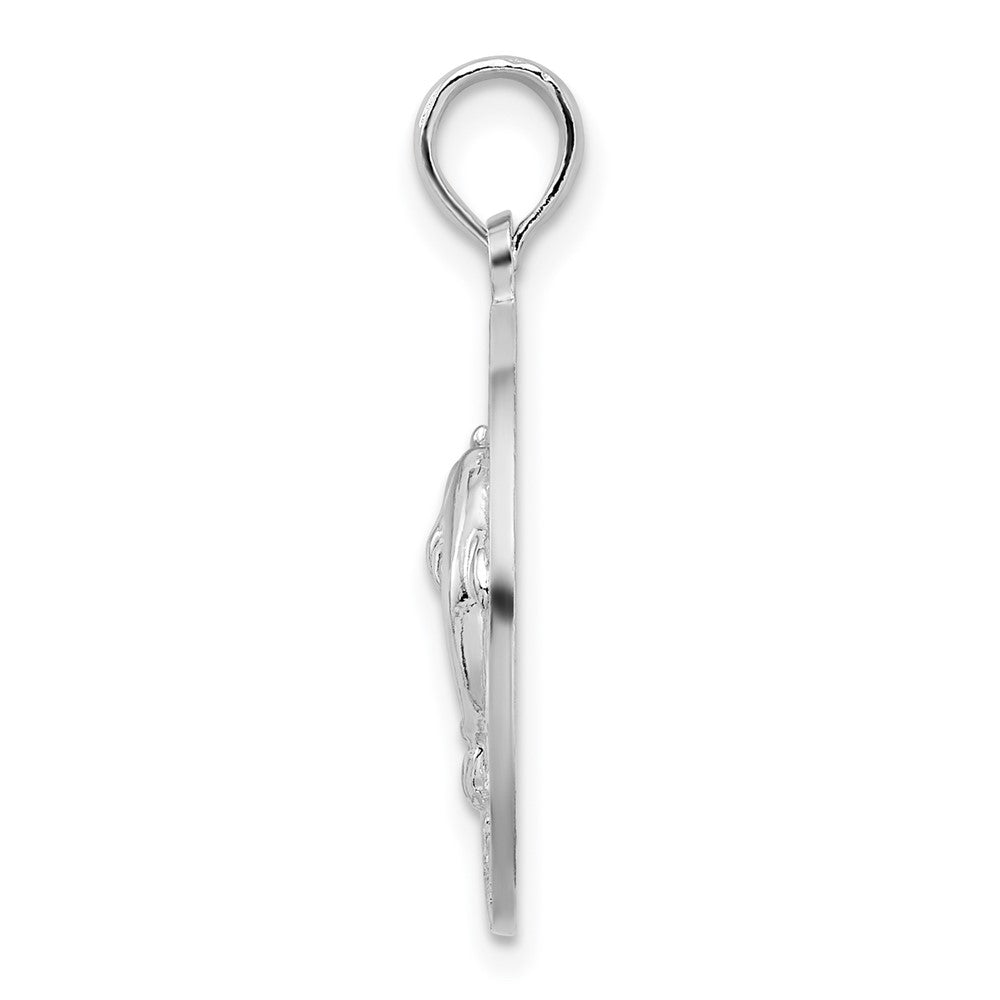 FJC Finejewelers 925 Sterling Silver d Polished Sanibel Circle with Dolphins Charm 25 x 18 mm