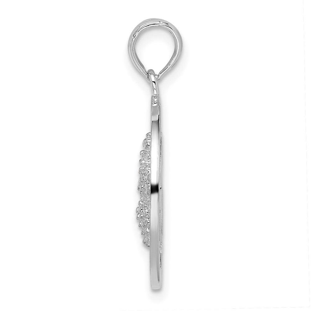 FJC Finejewelers 925 Sterling Silver  Polished Sanibel Circle with Starfish Charm 25 x 18 mm