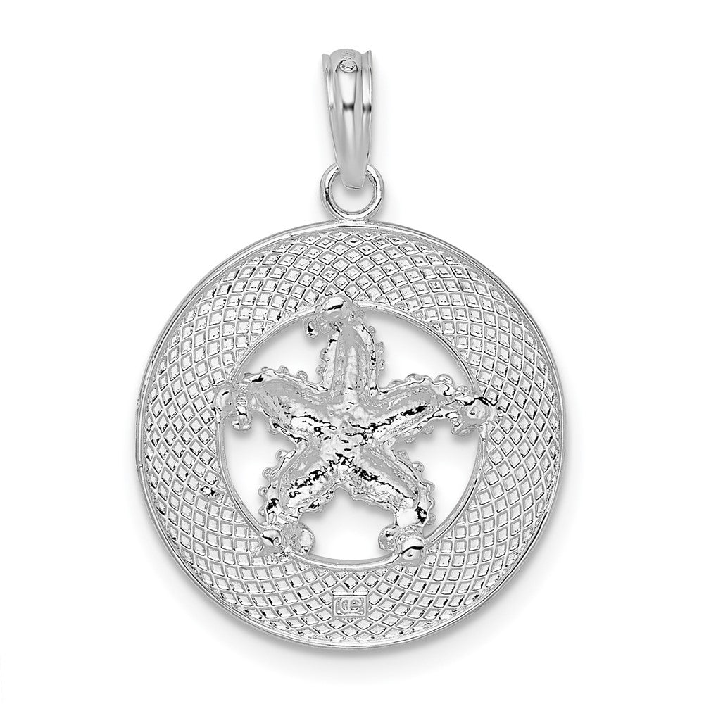 FJC Finejewelers 925 Sterling Silver  Polished Sanibel Circle with Starfish Charm 25 x 18 mm