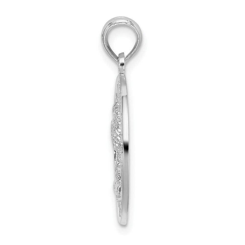 FJC Finejewelers 925 Sterling Silver d Polished Sanibel Circle with Palm Tree Charm 25 x 18 mm